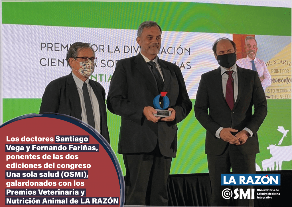 Los doctores Santiago Vega y Fernando Fariñas, ponentes del congreso Una sola salud (OSMI), galardonados con los Premios Veterinaria y Nutrición Animal de LA RAZÓN